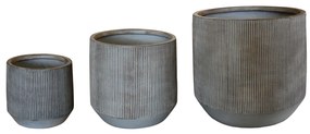 ΣΕΤ 3ΤΜΧ ΓΛΑΣΤΡΕΣ ΣΤΡΟΓΓΥΛΕΣ ΣΕΙΡΑ GARDENER HM4724 FIBERCLAY-ΧΡΩΜΑ CEMENT Φ59x55Υεκ (1 Τεμμάχια)
