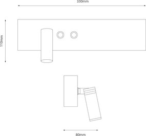 Φωτιστικό Τοίχου Resort Left 10W 4000K + 3W Λευκό