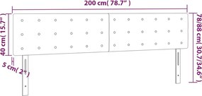 vidaXL Κεφαλάρι Κρεβατιού LED Λευκό 200x5x78/88 εκ. Συνθετ. Δέρμα
