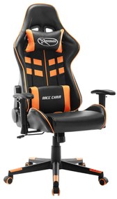 vidaXL Καρέκλα Gaming Μαύρη / Πορτοκαλί από Συνθετικό Δέρμα