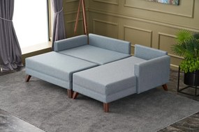 Corner Sofa-Bed Bella Soft Mini Köşe Right - Blue Blue