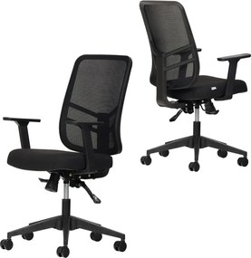 Office Chair Set (2 Pieces) Leto 108 - Black Black