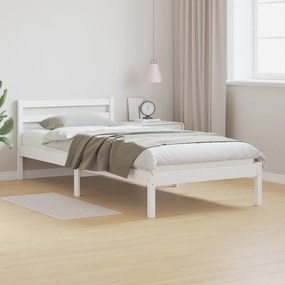 vidaXL Κρεβάτι με Κεφαλάρι Λευκό 80x210 cm Μασίφ Ξύλο Πεύκου