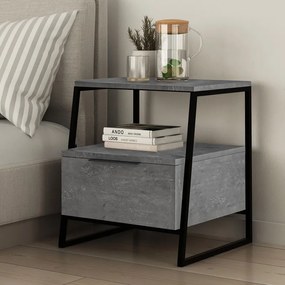 Κομοδίνο Pal Megapap χρώμα γκρι ρετρό 45x40x50εκ.-GP037-0151,3