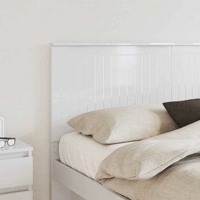 vidaXL Κεφαλάρι με κεφαλάρι Λαμπερό Λευκό 160 cm Επεξεργασμένο ξύλο