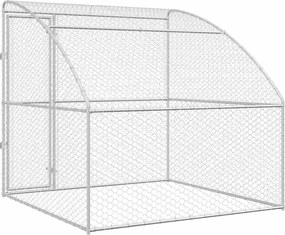 vidaXL Κλουβί Σκύλου Ασημί 2 x 2 x 2 m Γαλβανισμένος χάλυβας