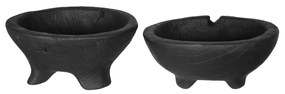 Artekko Artekko Woody Μαύρα Διακοσμητικα Μπολ από Ξύλο Teak (15x15x6)cm 2pcs 49930-BLAC