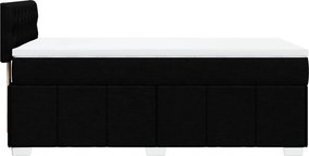 vidaXL Κρεβάτι Boxspring με Στρώμα Μαύρο 90x190 εκ.Υφασμάτινο