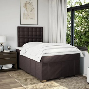 Κρεβάτι Boxspring με Στρώμα Σκούρο Καφέ 120x190 εκ Υφασμάτινο 3291624