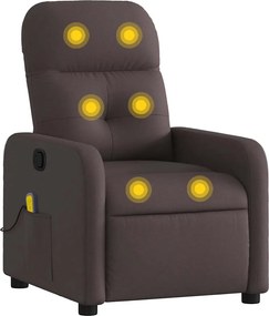 vidaXL Πολυθρόνα Μασάζ Ανακλινόμενη Σκούρο Καφέ Υφασμάτινη