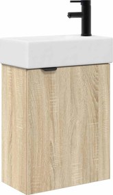 vidaXL Μονάδα μπάνιου με βρύση Sonoma Δρυς 45,5 x 22,5 x 84 εκ