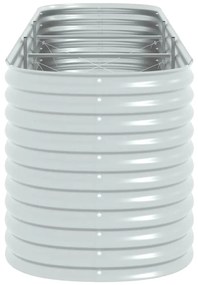 vidaXL Ζαρντινιέρα Υπερυψωμένη Ασημί 320x80x81 εκ. Γαλβανισμ. Χάλυβας