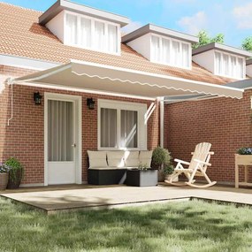 vidaXL Αναδιπλούμενη τέντα Μπεζ 450 x 300 x 165 εκ