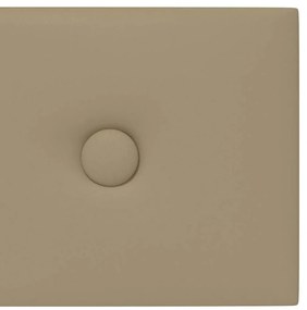 vidaXL Πάνελ Τοίχου 12 τεμ. Καπουτσίνο 60 x 15 εκ. 1,08 μ² Συνθ. Δέρμα