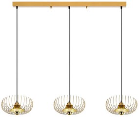 Φωτιστικό Οροφής - Ράγα Karsortel 584TTM2129 144x36x111cm 3xE27 40W Gold Opviq