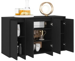 vidaXL Συρταριέρα Μαύρη 120 x 41 x 75 εκ από Μοριοσανίδα