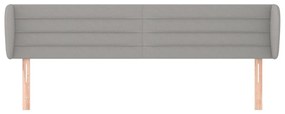 Κεφαλάρι με Πτερύγια Ανοιχτό Γκρι 183x23x78/88 εκ. Υφασμάτινο - Γκρι