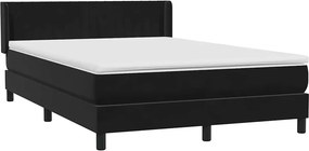 vidaXL Κρεβάτι Boxspring με Στρώμα Μαύρο 160x210 εκ. Βελούδινο