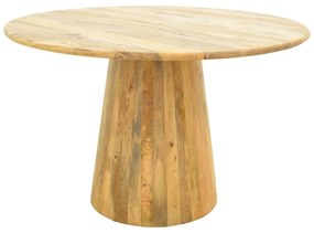 Τραπέζι Rahma I pakoworld μασιφ ξύλο mango 3εκ σε φυσική απόχρωση Φ120x77εκ