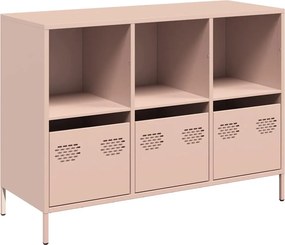 vidaXL Ντουλάπι Ροζ 101,5x39x73,5 εκ. από Χάλυβα Ψυχρής Έλασης