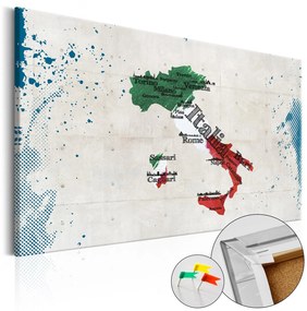 Πίνακας φελλού - Italy [Cork Map] 120x80