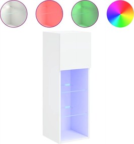 vidaXL Έπιπλα Τηλεόρασης με LED 2 τεμ. Λευκά 30,5x30x90 εκ.