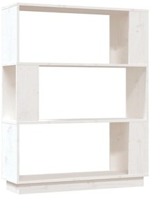 vidaXL Βιβλιοθήκη/Διαχωριστικό Χώρου Λευκό 80x25x101 εκ. Μασίφ Πεύκο