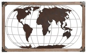 Διακοσμητική Φιγούρα DKD Home Decor Φυσικό Μέταλλο Χαλκός Τζίντζερ Παγκόσμιος Χάρτης (75 x 6 x 46 cm)