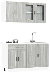 Σετ Ντουλαπιών Κουζίνας 4 Τεμαχίων "Porto" Γκρι από Τεχνητό Ξύλο Sonoma