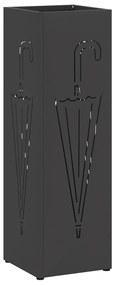 vidaXL Σχέδιο & βάση αποθήκευσης Μαύρο 15.5 x 15.5 x 49 εκ Ατσάλι