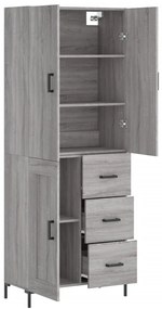 vidaXL Ντουλάπι Γκρι Sonoma 69,5 x 34 x 180 εκ. Επεξεργασμένο Ξύλο
