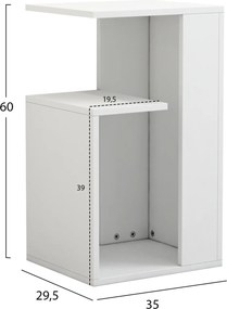 ΒΟΗΘΗΤΙΚΟ ΤΡΑΠΕΖΙ DAWN ΜΕΛΑΜΙΝΗΣ ΛΕΥΚΟ 35X29,5X60Yεκ.HM8880.11