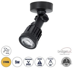 Φωτιστικό Σποτ Κήπου 5W Φ7 GARDENINI ABS 2700K Μαύρο 61546 Globostar-61546-Μαύρο 61546