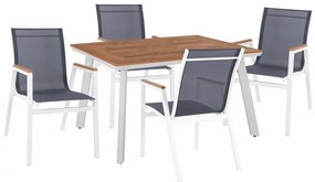 Τραπεζαρία HM11419 (Σετ 5τμχ) Με Τραπέζι 120Χ80X72.5 Και Καρέκλες White 4 Θέσεων