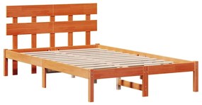 vidaXL Σκελετός Κρεβατιού Καφέ 140 x 190 cm Μασίφ ξύλο πεύκου