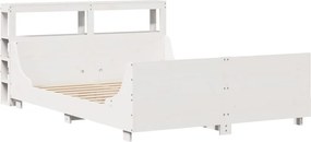 vidaXL Σκελετός Κρεβ. Χωρίς Στρώμα Λευκό 120x200 εκ Μασίφ Πεύκο