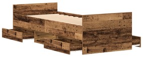 vidaXL Κρεβάτι χωρίς στρώμα Γερασμένο Ξύλο 75x190 εκ Επεξεργασμένο Ξύλο