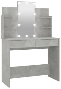 vidaXL Μπουντουάρ με LED Γκρι Σκυροδέματος 96x40x142 εκ.