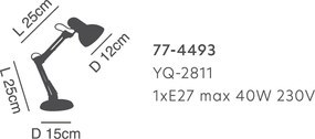 Πορτατίφ Homelighting Clark 77-4493 Black