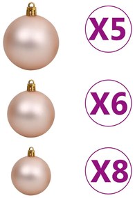 vidaXL Γιρλάντα Χριστουγεννιάτικη με LED & Μπάλες Πράσινη 10 μ. PVC