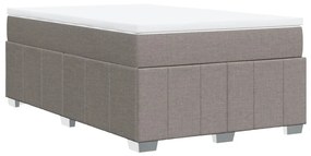 Κρεβάτι Boxspring με Στρώμα Taupe 120x200 εκ. Υφασμάτινο - Μπεζ-Γκρι