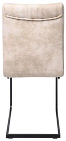 Καρέκλα Μεταλλική TORY Μαύρη/Ύφασμα Suede Μπεζ 43x56x95cm (Σετ 4 ΤΕΜ)