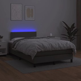 ΚΡΕΒΑΤΙ BOXSPRING ΜΕ ΣΤΡΩΜΑ &amp; LED ΓΚΡΙ 120X190 ΕΚ. ΣΥΝΘ. ΔΕΡΜΑ 3270133