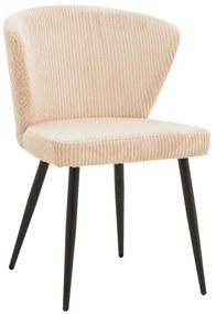 Καρέκλα Mattia pakoworld κρεμ ύφασμα-πόδι μαύρο μέταλλο 55x53x80εκ Model: 264-000004