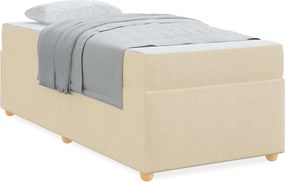 vidaXL Σκελετός Κρεβατιού με στρώμα Κρεμ 90 x 190 cm ύφασμα