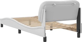 vidaXL Πλαίσιο κρεβατιού χωρίς Στρώμα Hvar Λευκό90x190εκ. από ΣυνθετικόΔέρμα