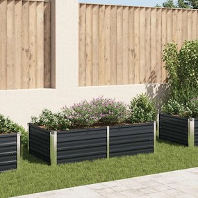 vidaXL Ζαρντινιέρα Ψηλή Ανθρακί 160x80x45 εκ. Γαλβανισμένος Χάλυβας