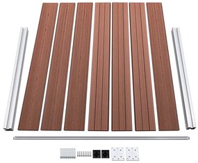 vidaXL Σετ Πάνελ Περίφραξης Καφέ 353 x 146 εκ. από WPC