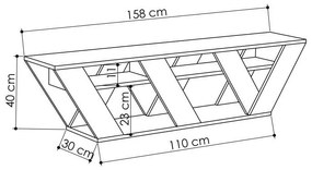 Έπιπλο τηλεόρασης &quot;TIGER&quot; σε χρώμα σονόμα 158x30x40