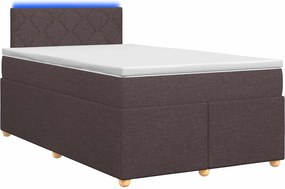 vidaXL Κρεβάτι box spring με στρώμα Σκούρο Καφέ 120 x 200 cm Ύφασμα